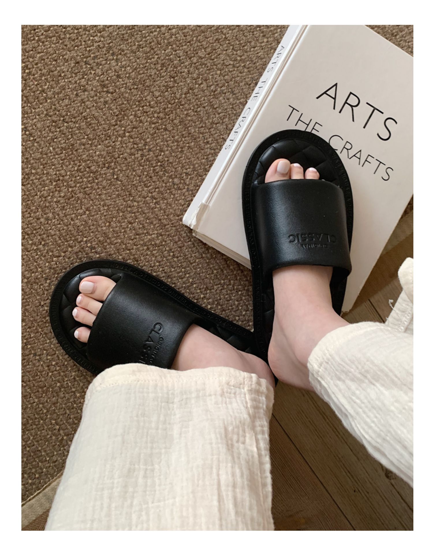 Women's Basic Solid Color Open Toe Slides Slippers display picture 12