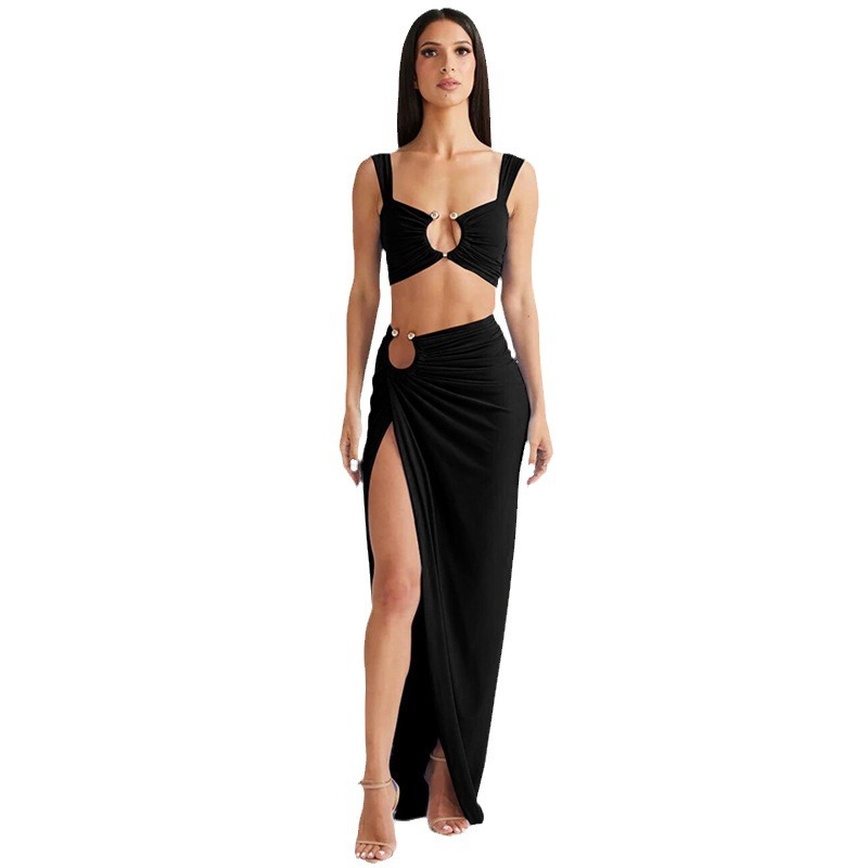 European And American Style 2024 Spring New Cross-border Women's Clothing, Sexy Cropped Tank Top With High-waisted_ecoleips.com