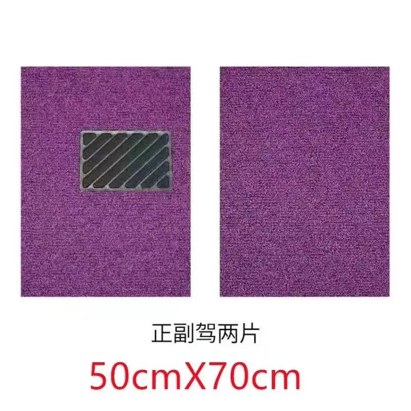 Universal – Universal Foot Pad Cuttable Easy Clean - black-purple-driver-passenger-2pcs-5070
