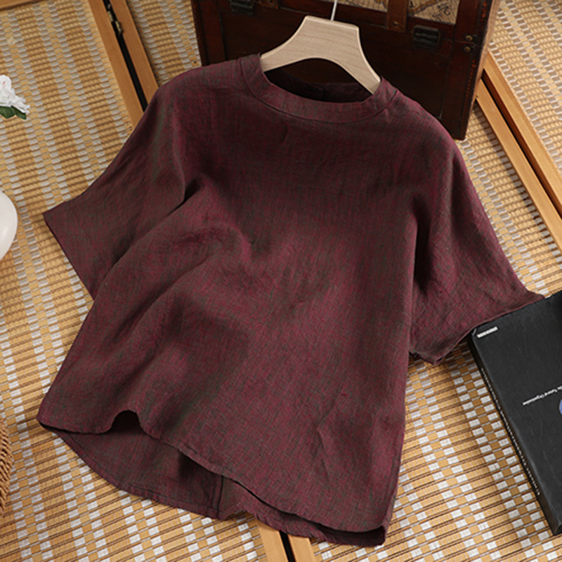 Popular Color-Woven Short-Sleeve Shirt, High-Quality Authentic Dragon Fruit Color-Woven Short-Sleeve Shirt, Artistic Casual Versatile for Travel and Vacation