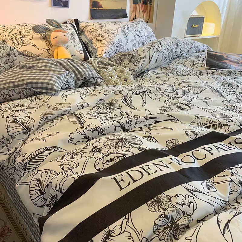 轻奢网红床上用品四件套被套床单学生宿舍单人双人三件套床品