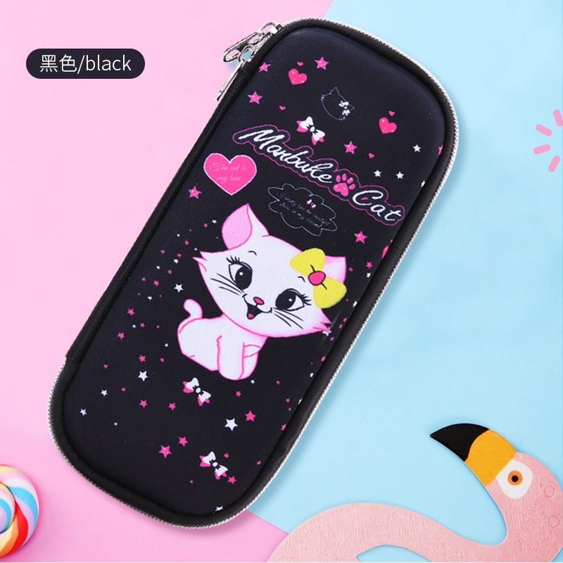 Bolsas de lápiz para niños niños jardín de infantes bolsas de papelería para niñas dibujos animados caja de papelería creativa impermeable princesa gato