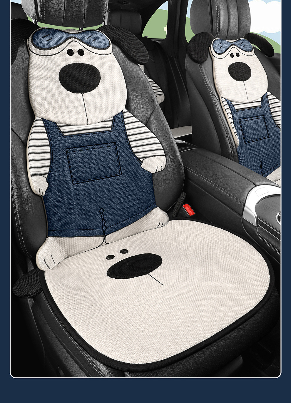 Linen Car Seat Cushion, Universal for All Seasons, High-End Feel, 2026 New Model, Single Piece, Summer Cotton-Linen Car Cushion Seat Cover for Women