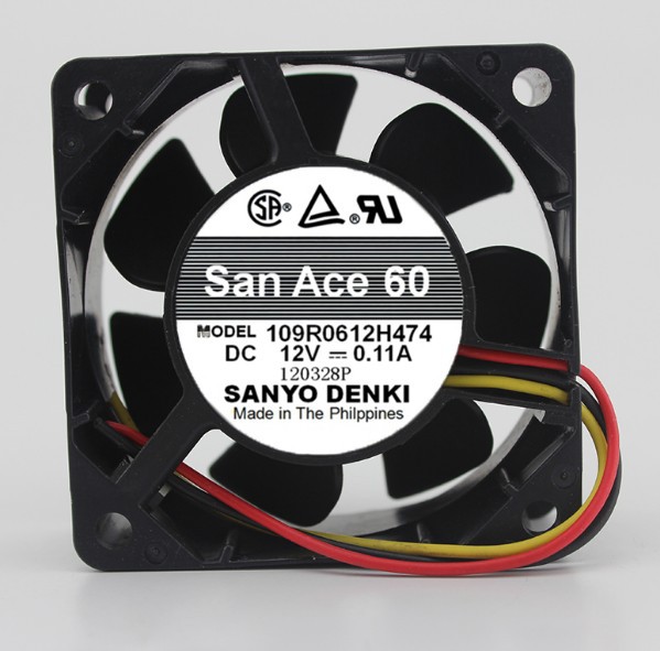 日本三洋6025双滚珠 6厘米 散热风扇 109R0612S474 12V 0.11A