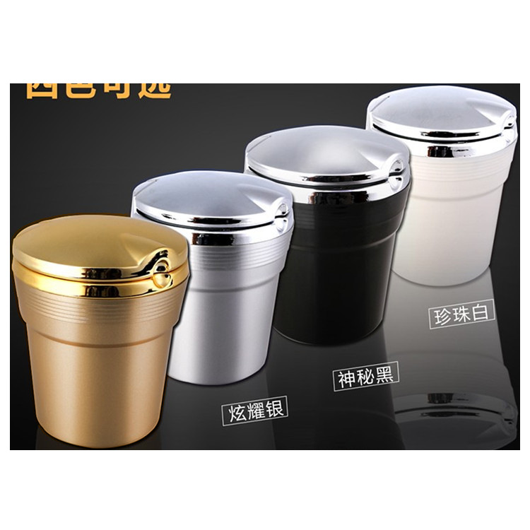 Car Ashtray with LED Light, Imitation Metal Ashtray