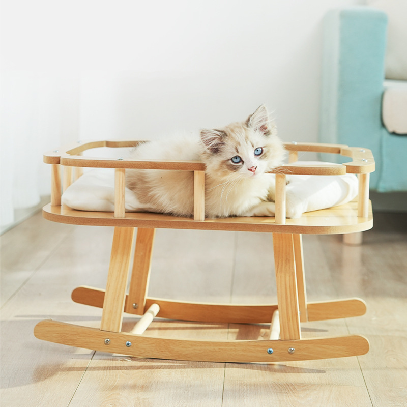 Cat nest, cat bed, wooden pet hammock, usable in all seasons, summer cat swing, simple large shaker, cat supplies