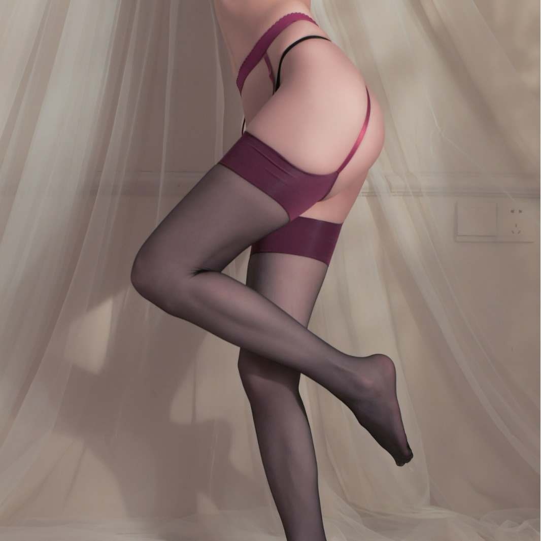 Huamu Yan H132 Sling Integrated Socks Women's Contrast Color Stockings Oversized Stockings