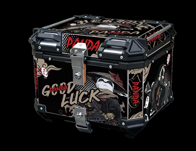 Box, Aluminum Alloy, Large Capacity, Motorcycle trunk - 36l-cartoon-goodluck-installation-accessories-quick-release-base