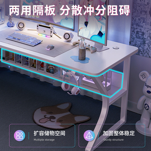 White gaming desk computer desk desktop home office desk and chair set simple bedroom desk study writing desk