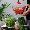 French salad bowl transparent glass bowl single noodle bowl home salad disc