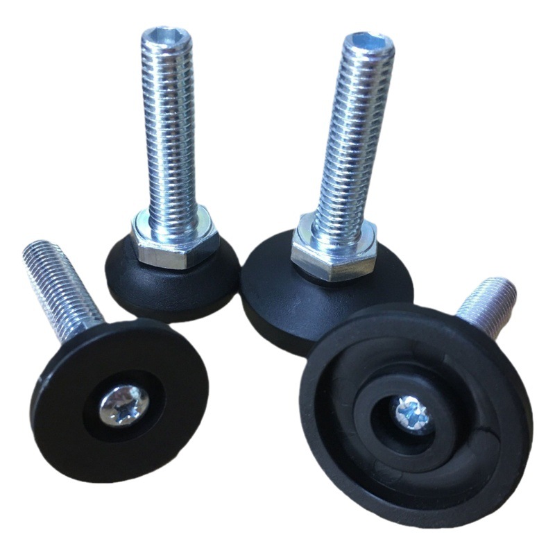 Pequeño al por mayor chasis móvil giratorio hexagonal Pie ajustable sofá pie estera mesa y silla muebles Pie ajustable