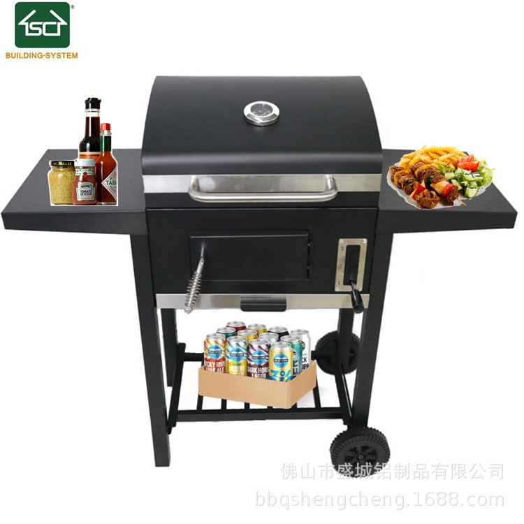 Barbacoa transfronteriza al aire libre en el patio del hogar para acampar pierna de cordero asada estofada americana BBQ parrilla de carbón sin humo engrosada