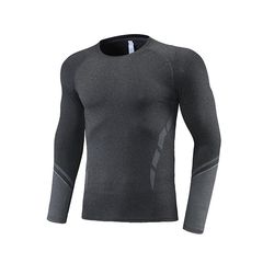 Fall Style European and American Men's Sports Fitness Compression Top Breathable Long Sleeve T-Shirt Men's Quick-Dry Running Training Top