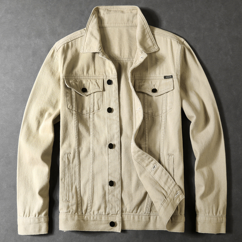 Autumn white denim Japanese trend jacket for leisure