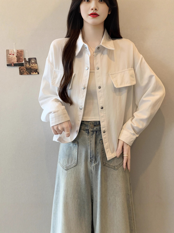 大码女装秋冬新款时尚宽松显瘦长袖工装风外套女|undefined