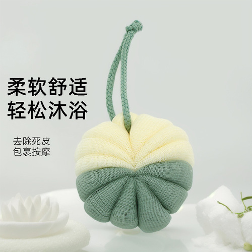 Source manufacturer Japanese color-blocked turtle ball bath flower ball two-color new wholesale bath rub spliced ​​bath ball