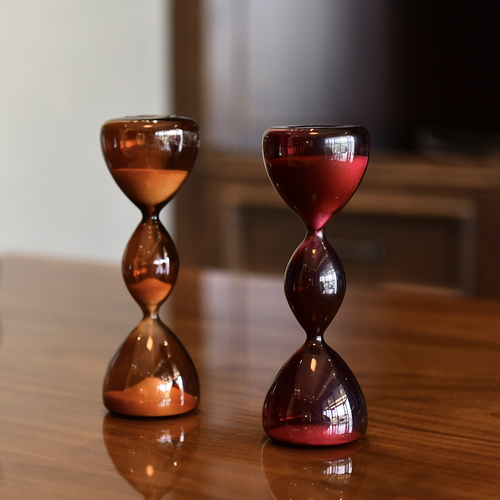 Reloj de arena de vidrio creativo Tres capas de color reloj de arena temporizador personalidad estilo moderno fabricante de decoración del hogar al por mayor image 4