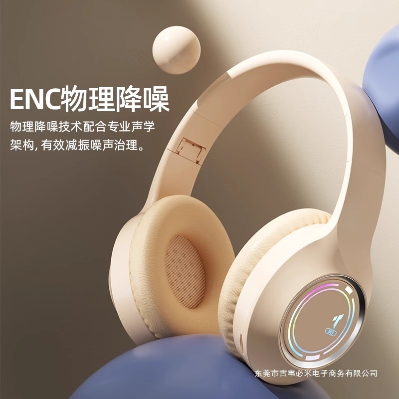公式本物のヘッドマウント Bluetooth ヘッドセット 2025 新しい重低音ノイズリダクションゲーム、マイク通話付き、超長いバッテリー寿命|undefined