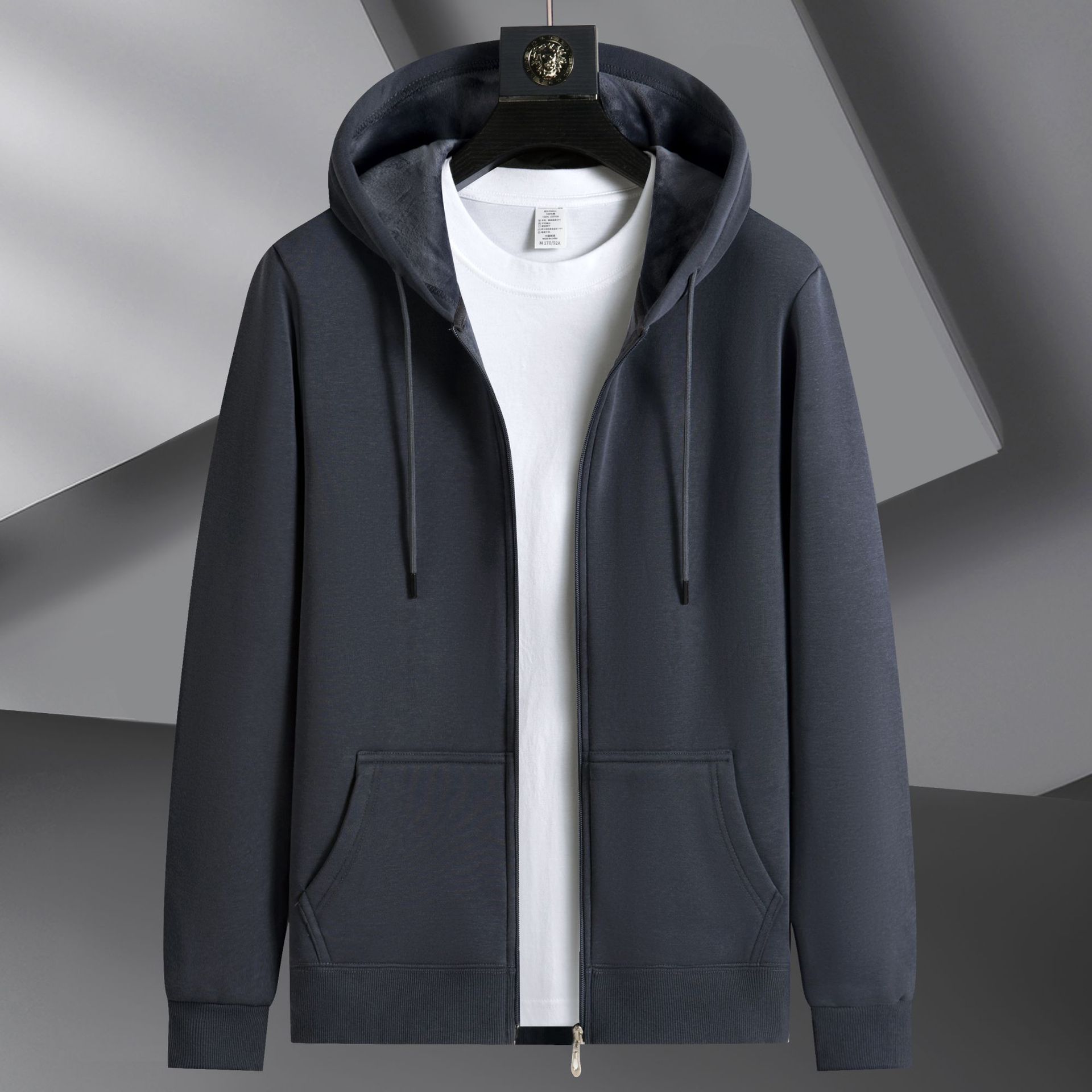 다크그레이 [솔리드 컬러 가디건 스웨트셔츠 씬스타일] 싱글피스