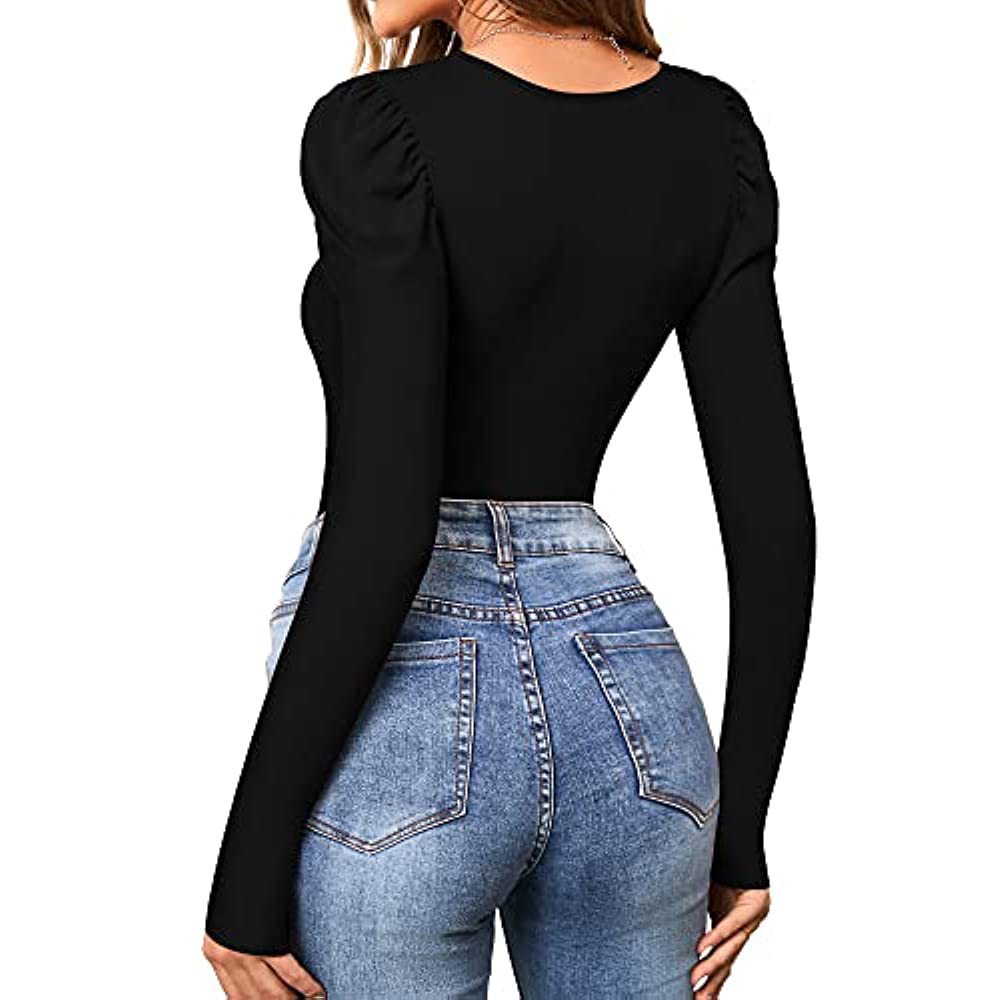 Amazon AliExpress estación independiente nueva venta caliente de las mujeres de cuello cuadrado en forma de T de una sola pieza apretado mono superior