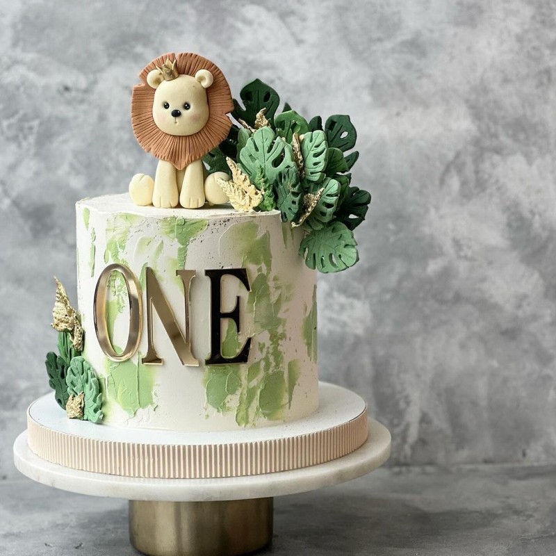 Pastel de cumpleaños del bebé estilo ins transfronterizo, decoración de acrílico lateral, decoración de pastel de acrílico de un año
