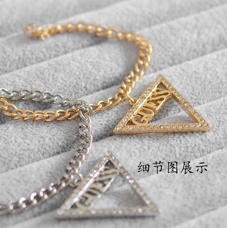 European and American jewelry geometric letters logo pendant bracelet women's fashion simple summer bracelet bracelet factory delivery