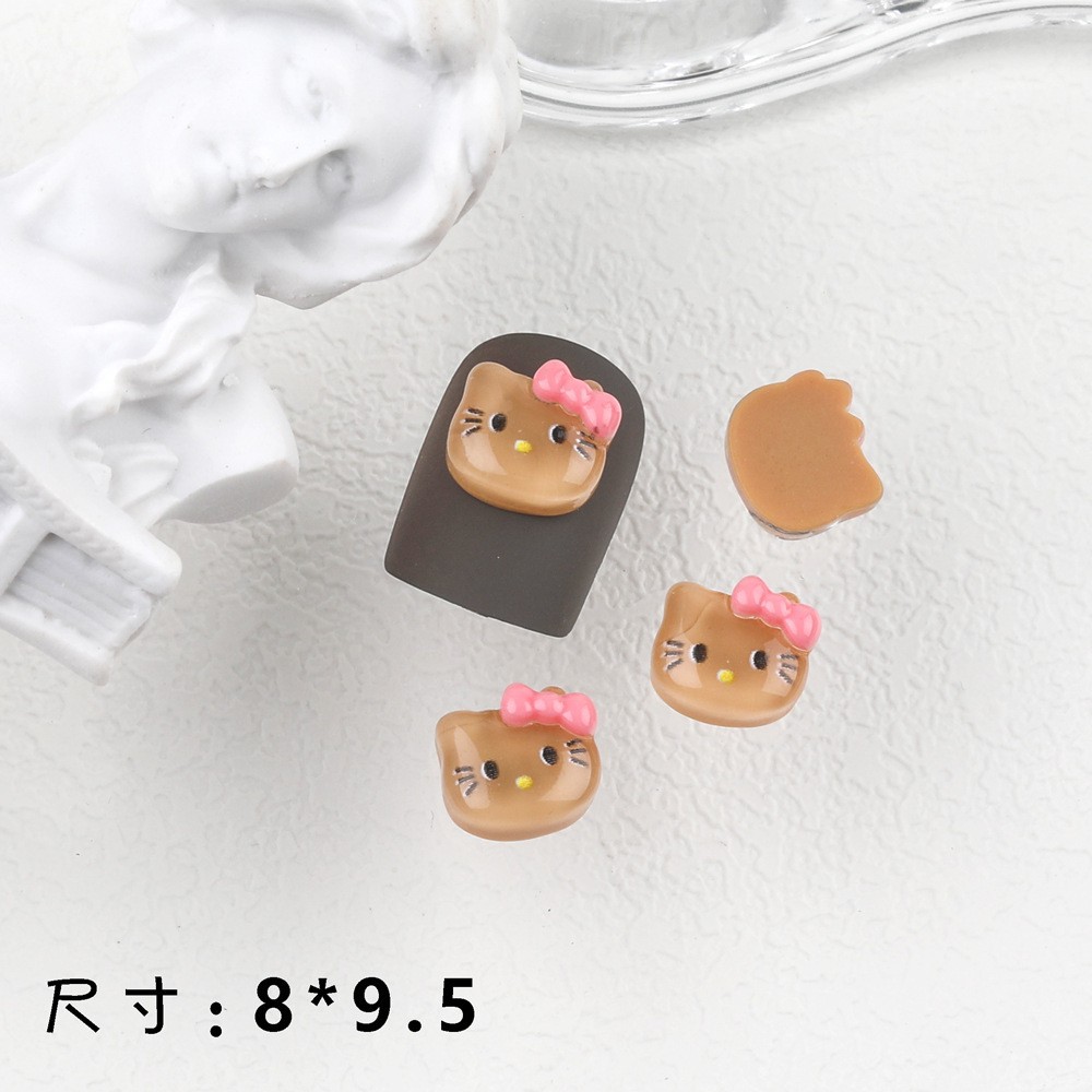 Hello Kitty Nail Art Red de celebridades de Internet Joyas de dibujos animados Sanrio diamante de resina pintado a mano lindos accesorios de gato KT