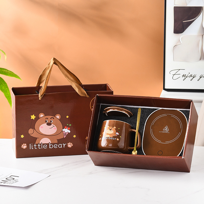 陶瓷暖暖杯 恆溫杯55度杯 咖啡加熱杯 網紅陶瓷禮品保溫杯 伴手禮