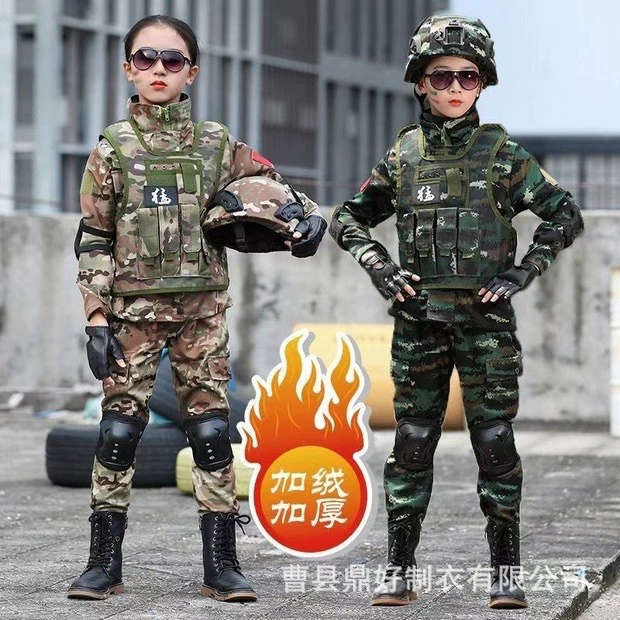 Детский камуфляжный костюм для учащихся начальной школы спецназа, утолщенная осенняя одежда для мальчиков, восточная военная тренировка, уличная детская одежда для детского сада