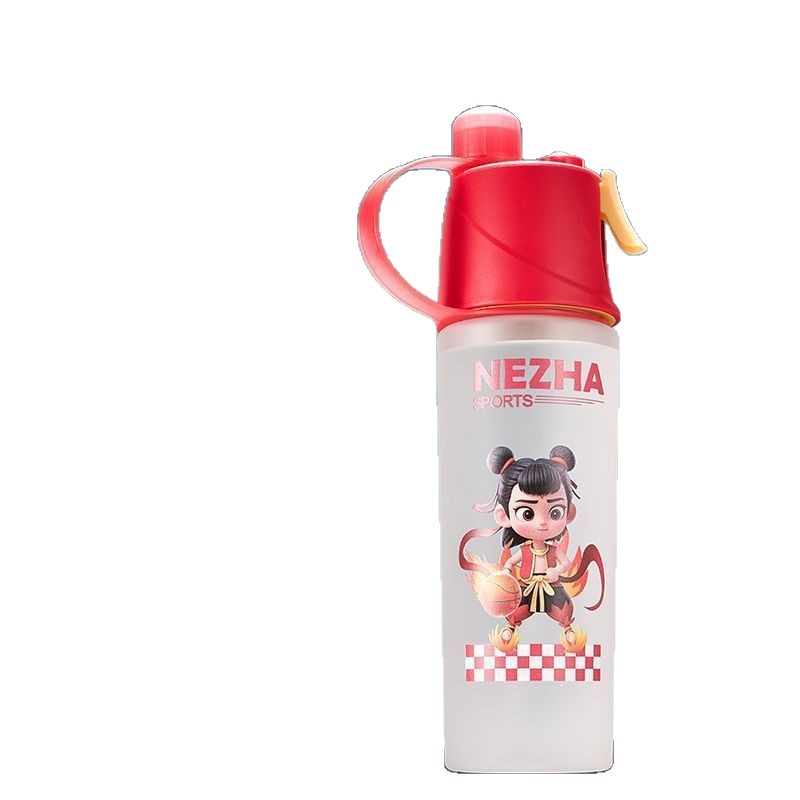 Red Nezha taza de spray para niños de verano taza de agua para estudiantes masculina Titan taza de agua deportiva portátil resistente a altas temperaturas
