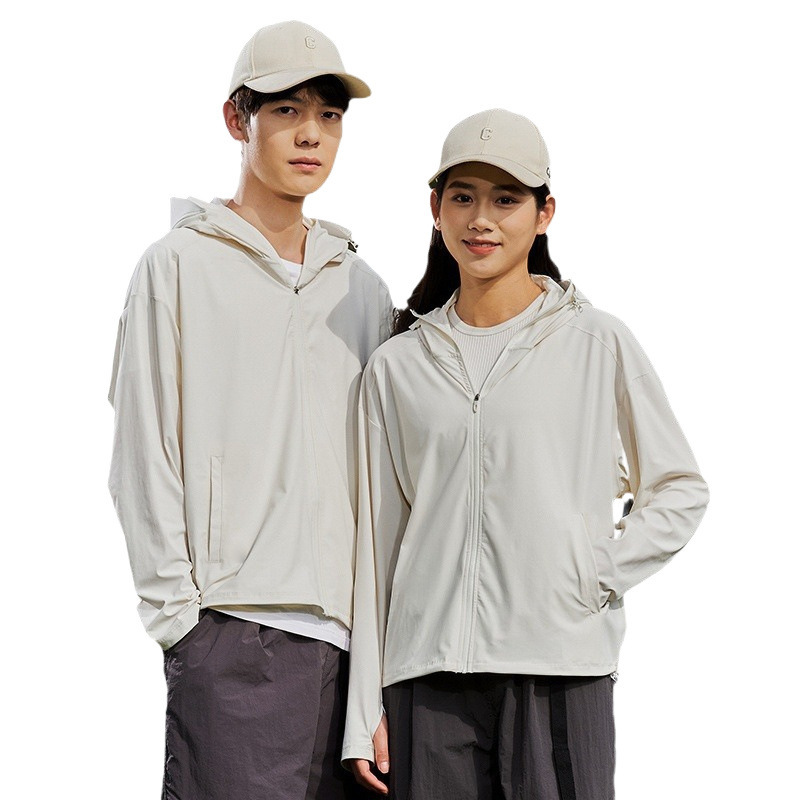 UPF50 + chaqueta de protección solar de verano tendencia suelta de hielo piel piel transpirable chaqueta de protección solar al aire libre para hombres