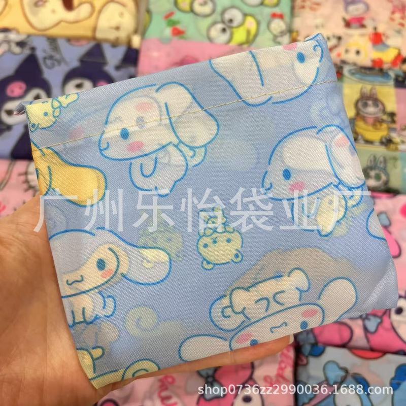新图卡通210D小号可折叠购物袋小号涤纶环保袋卡通手拎单肩包|undefined