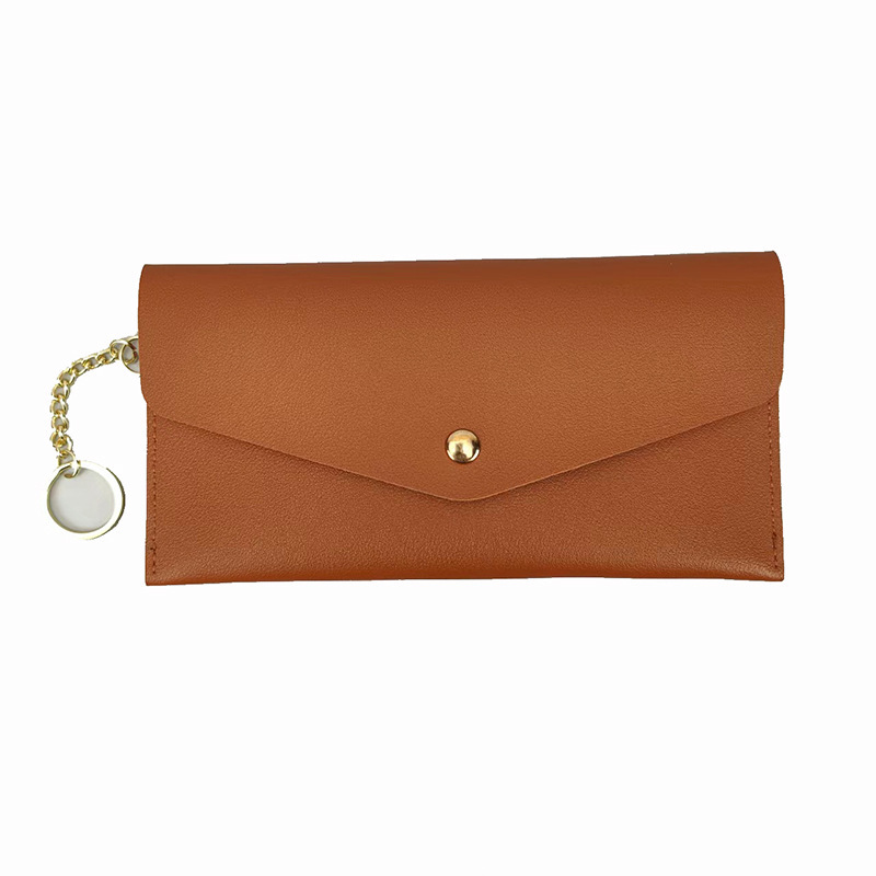 Ny bärbar lång plånbok för kvinnor Handplånbok för kvinnor Multi-Card Snaps Mode Mobiltelefonväska Enfärgad All-Match_voghion.com