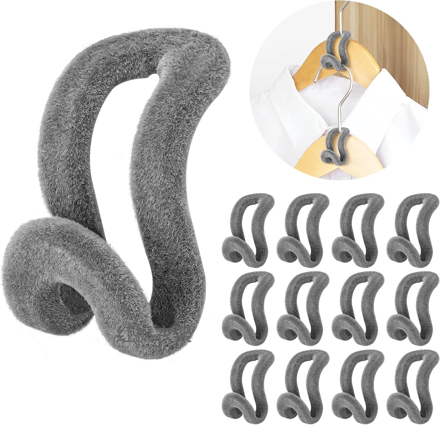 Velvet-coated Mini Hanger Hooks, Non-slip Hanger Combination...