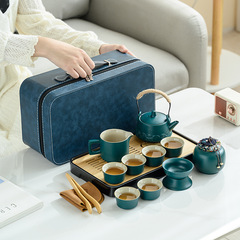 旅行の茶器セットのセットは卸売りのカンフーカップの屋外の携帯用ティーポットを提供します。