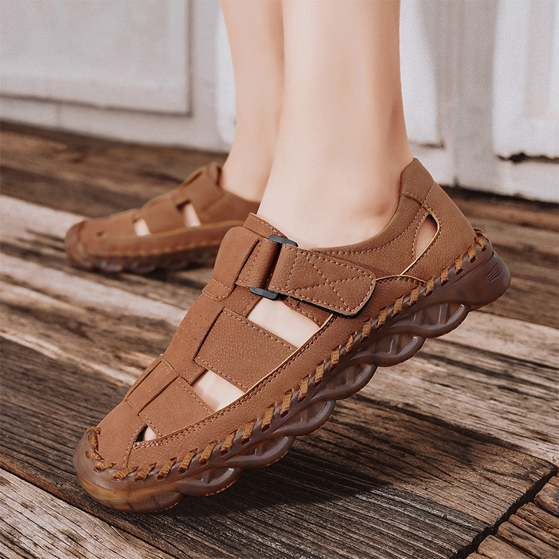 Sandali popolari di grandi dimensioni Commercio estero, Nuove scarpe da spiaggia da uomo estive casual in vera pelle, disponibili per_voghion.com