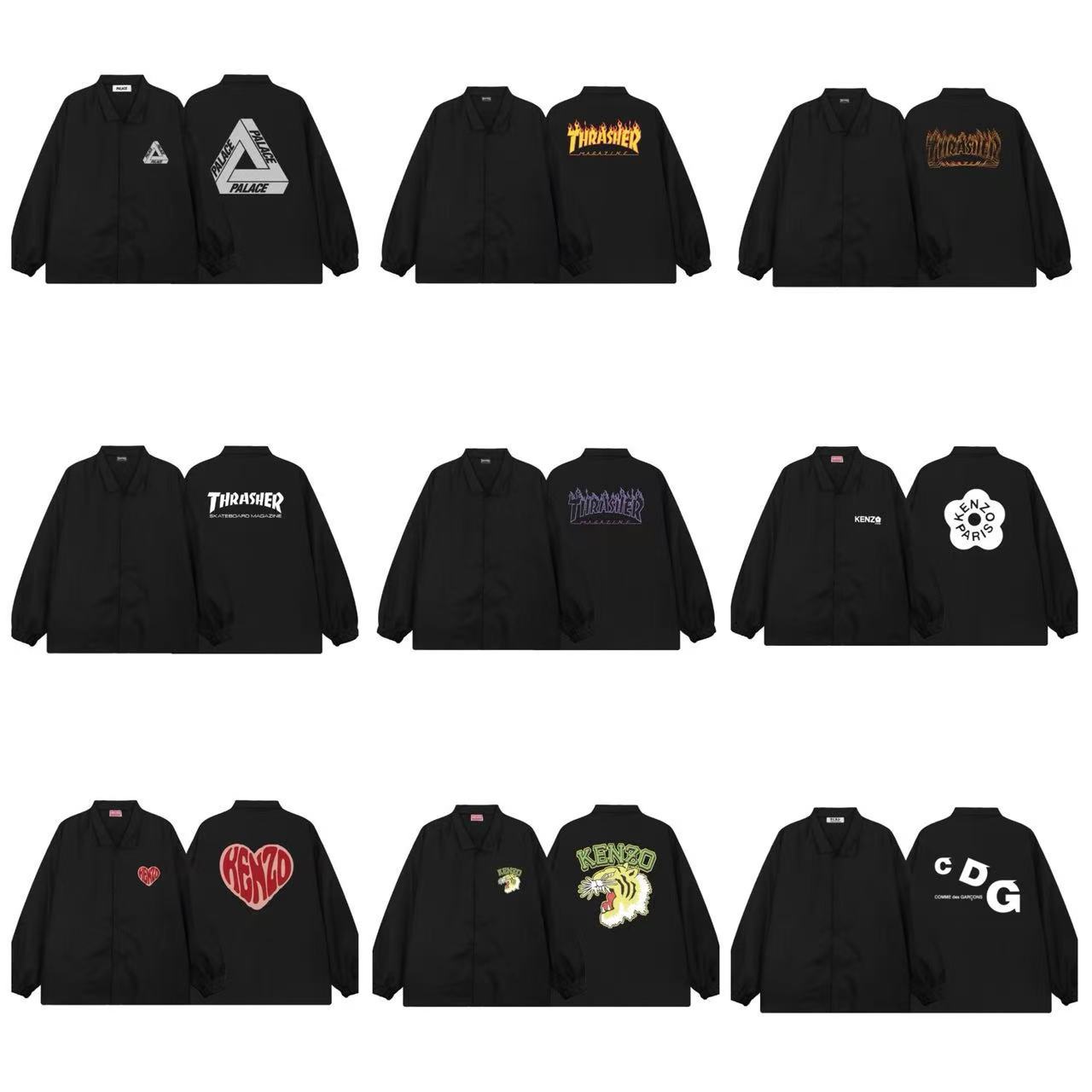 Cross-Border European and American Trendy Brand Palace Triangle 3m Reflective Coach Jacket for Men and Women Trendy Men