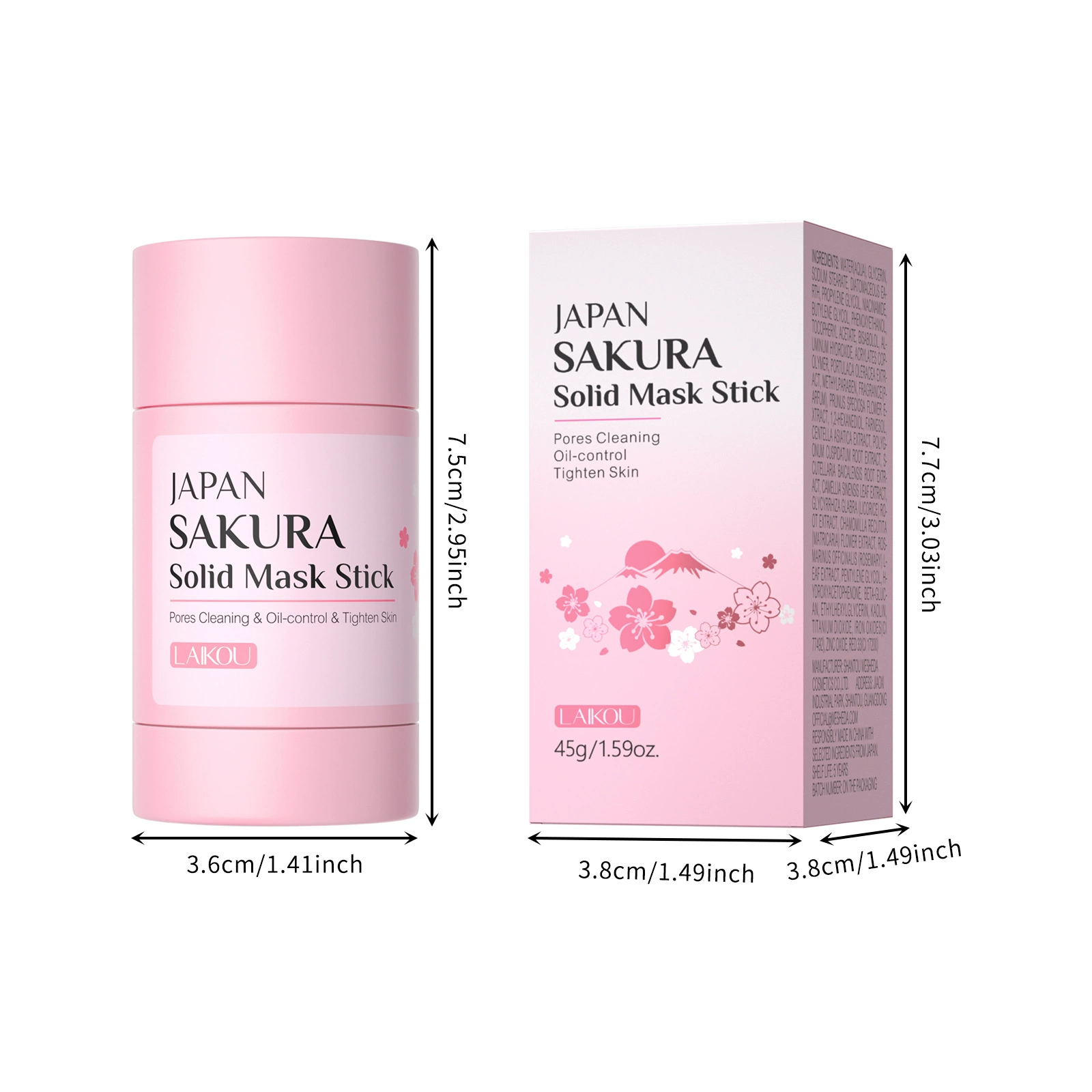 Solid Mask Stick (LAIKOU) 45 g — Pore Cleansing, Oil-control, Travel-Friendly