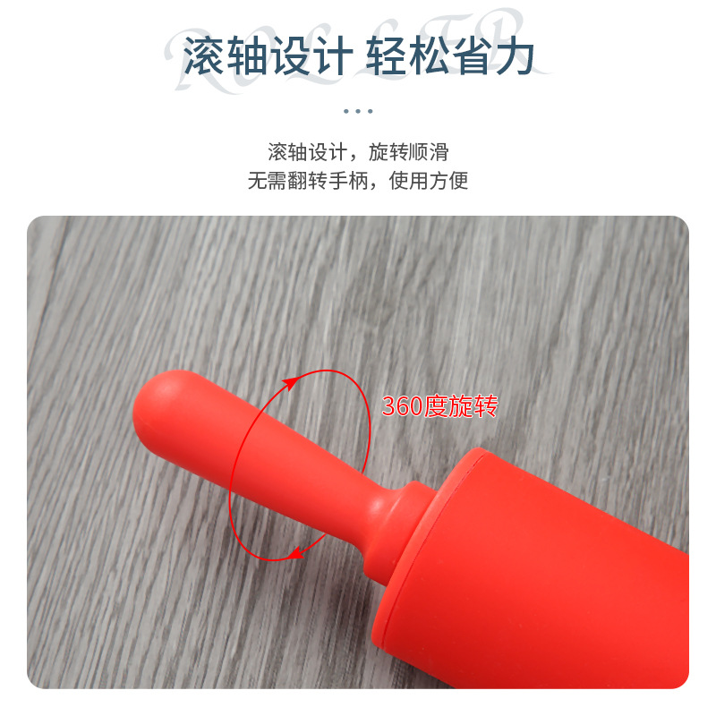 Dropshipping silicone rolling pin flour stick medium roller plastic head rolling pin suitable for children