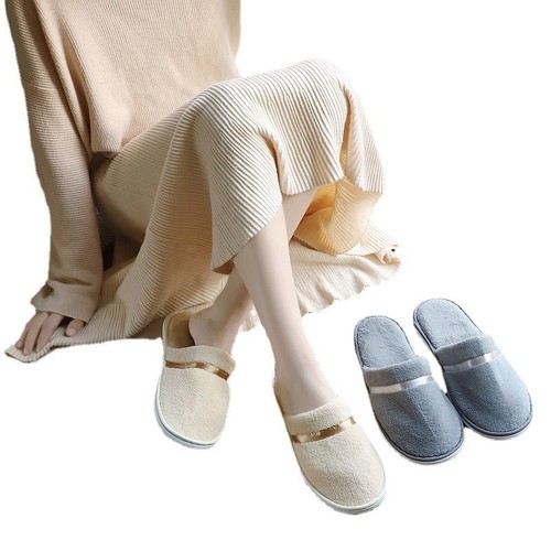 High-end hotel slippers coral velvet five-star special thickened non-slip hotel home hospitality non-disposable wholesale