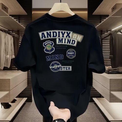 Heavyweight pure cotton short-sleeve T-shirt casual trend unisex summer Insta white versatile round neck top trendy unisex half-sleeve shirt