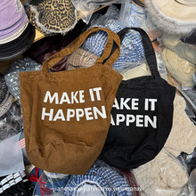 2025款新潮款超大容量字母印花时尚简约百搭休闲洗水牛仔布单肩包