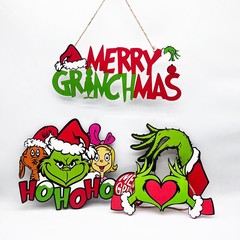 アマゾンクロスボーダー人気クリスマス木製看板クリスマスツリー装飾品前門グリーンパーティー装飾用品