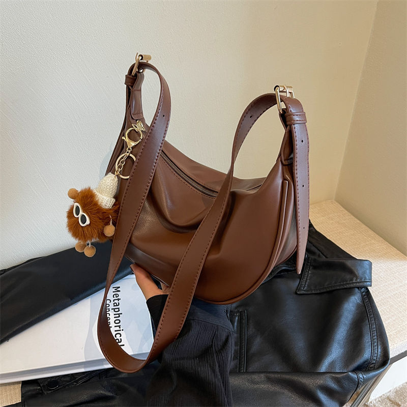 Retro Dumpling Shoulder Bag For Women Contrasting Texture Style_voghion.com