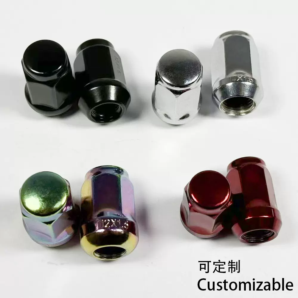 汽车轮毂螺母轮胎螺丝轮毂改装螺丝厂家凸耳螺母开口帽法兰盘螺帽