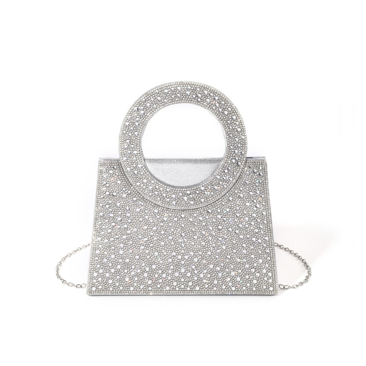 Borsa a tracolla Design Sense Premium con strass effetto diamante lucido, ideale per matrimoni e feste._voghion.com