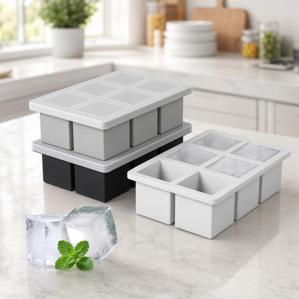 Silicone Ice Tray Is a Cross-Border Bestseller for Home Use, Easy to Release Ice Cube Molds, Food-Grade, Odorless Silicone Ice Cube Molds