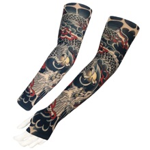 纹身袖套花臂无缝护臂袖子女冰手袖冰丝夏季骑行防晒套袖男手臂套