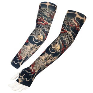 Tattoo Sleeve Flower Arm Seamless Arm Protection Sleeve Women's Ice Hand Sleeve Ice Silk Summer Riding Sun Protection Sleeve Men's Arm Sleeve