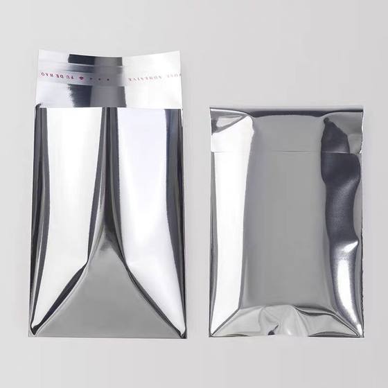 silver Self-adhesive Bag Blind Bag Card Case Self-adhesive Bag Bar Jewelry Sticky Pocket Aluminum Foil Self-sealing Bag Aluminized Sealed Pocket